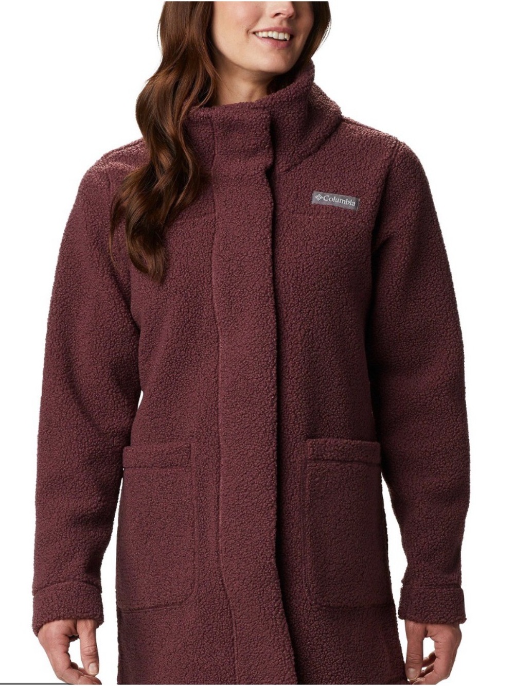 Columbia Women's Teddy Sherpa Coat in Burgundy Plum